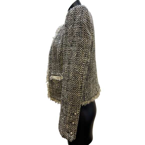 NWT L'agence Tweed Jacket Black & White Size 6 - Picture 4 of 7